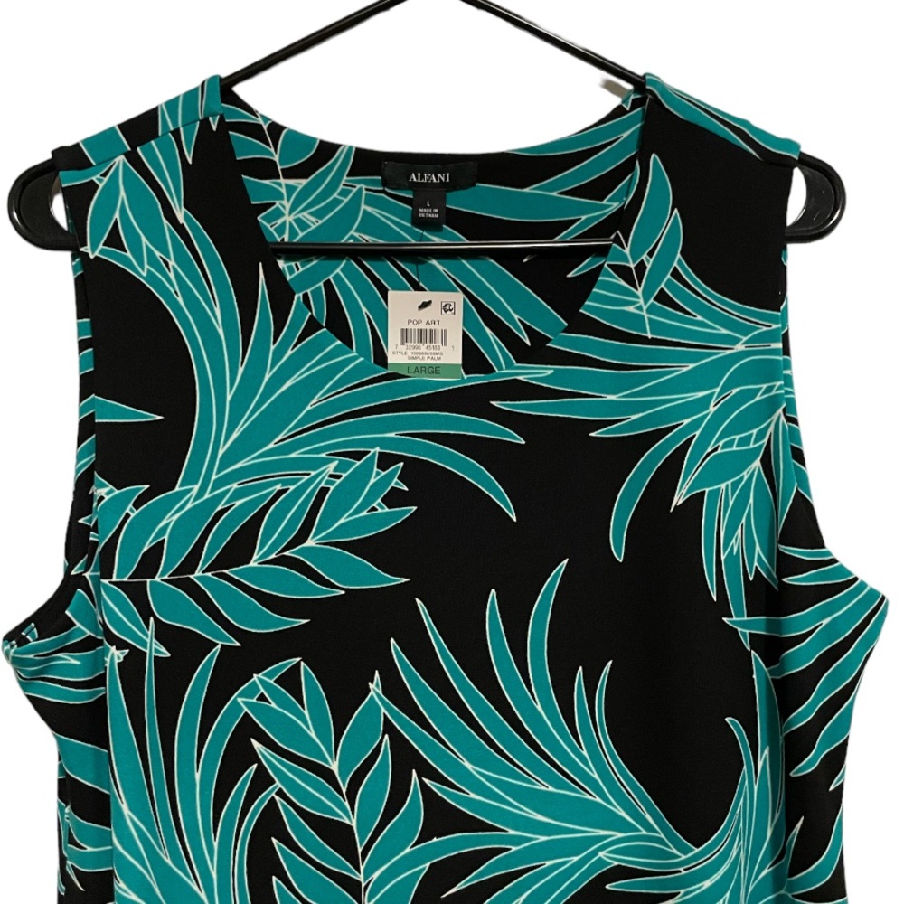 Alfani Printed Palm Hem Maxi Dress Size Large - Picture 7 of 10